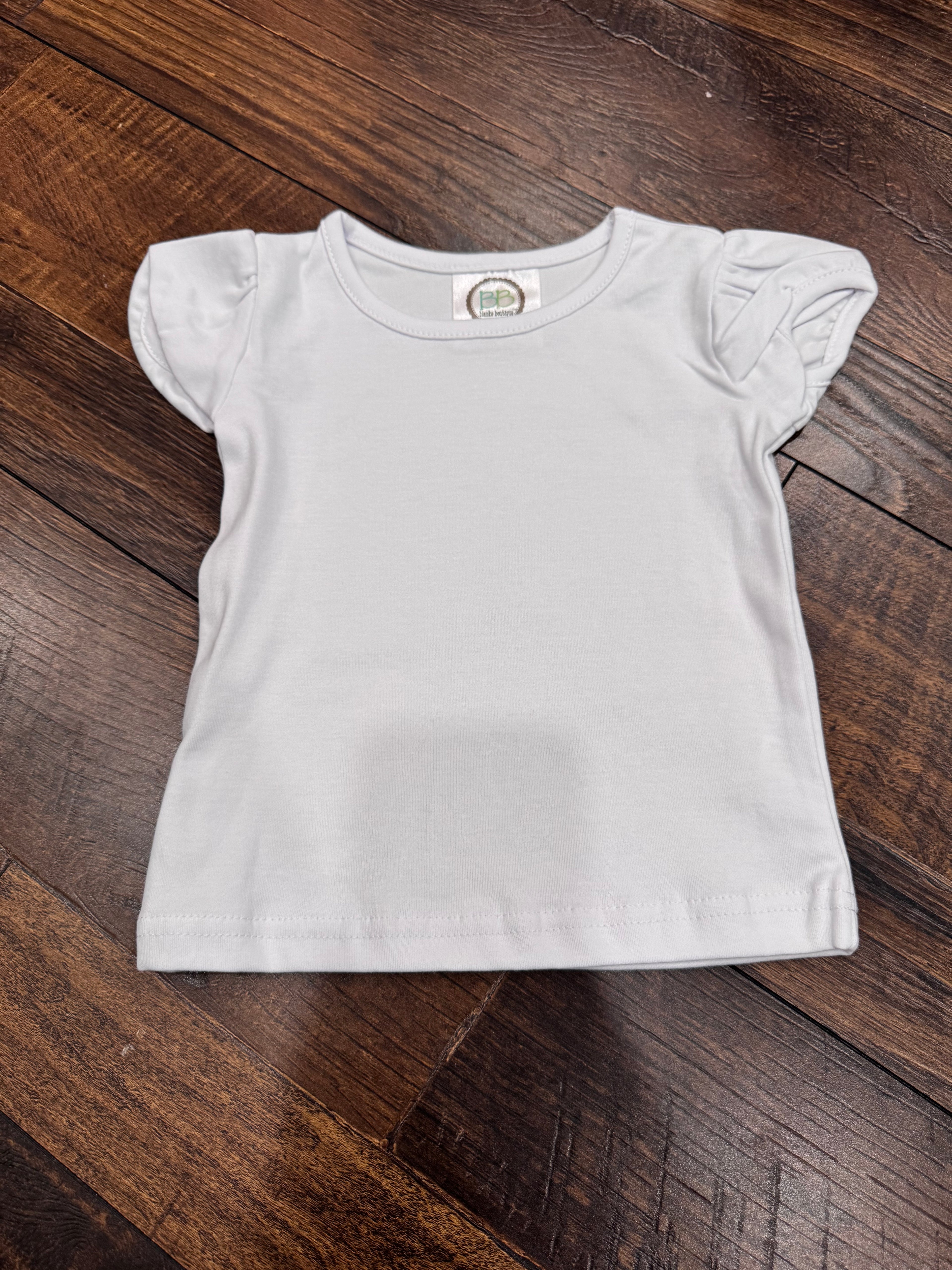 6M & 4T White Puff Sleeve Tee