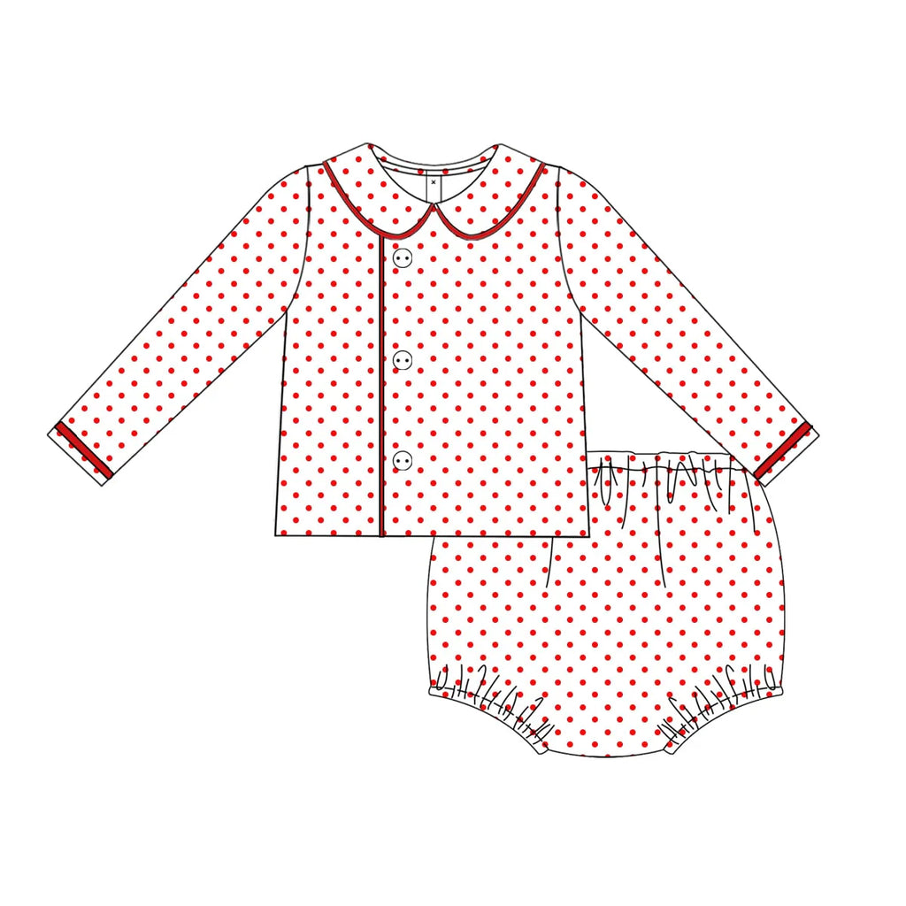 PRE-ORDER Boy Red Bitty Dot Set