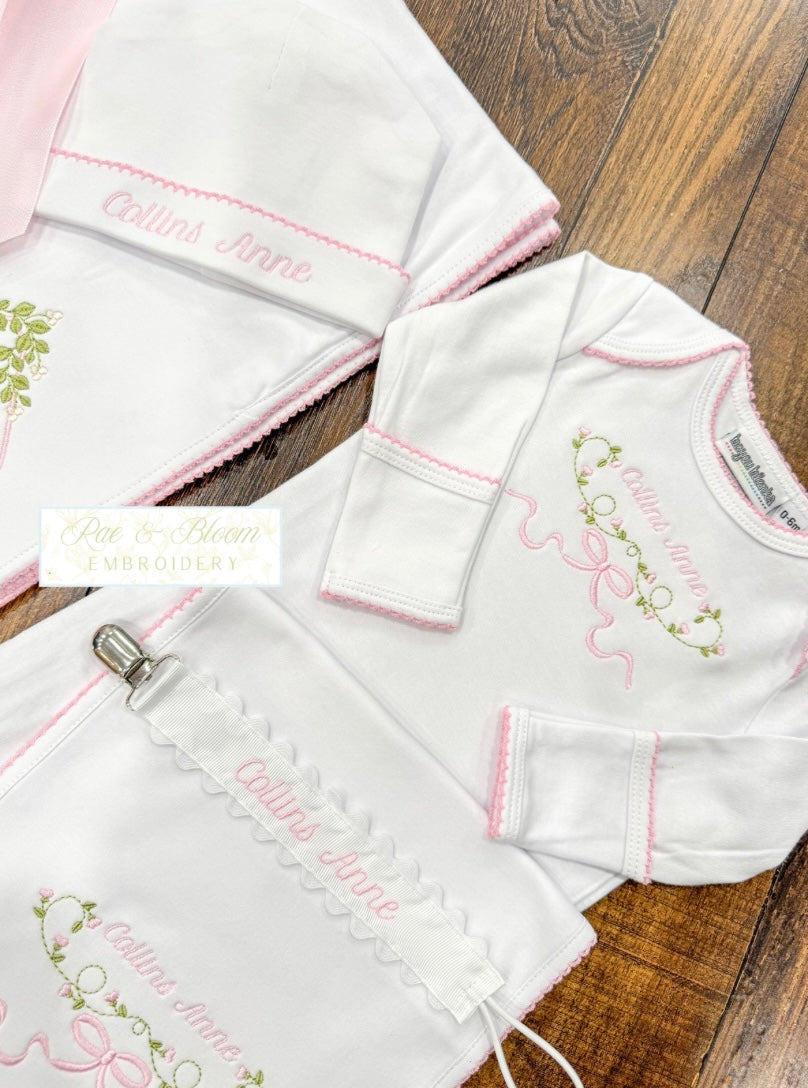 Pink Trim Baby Bundle