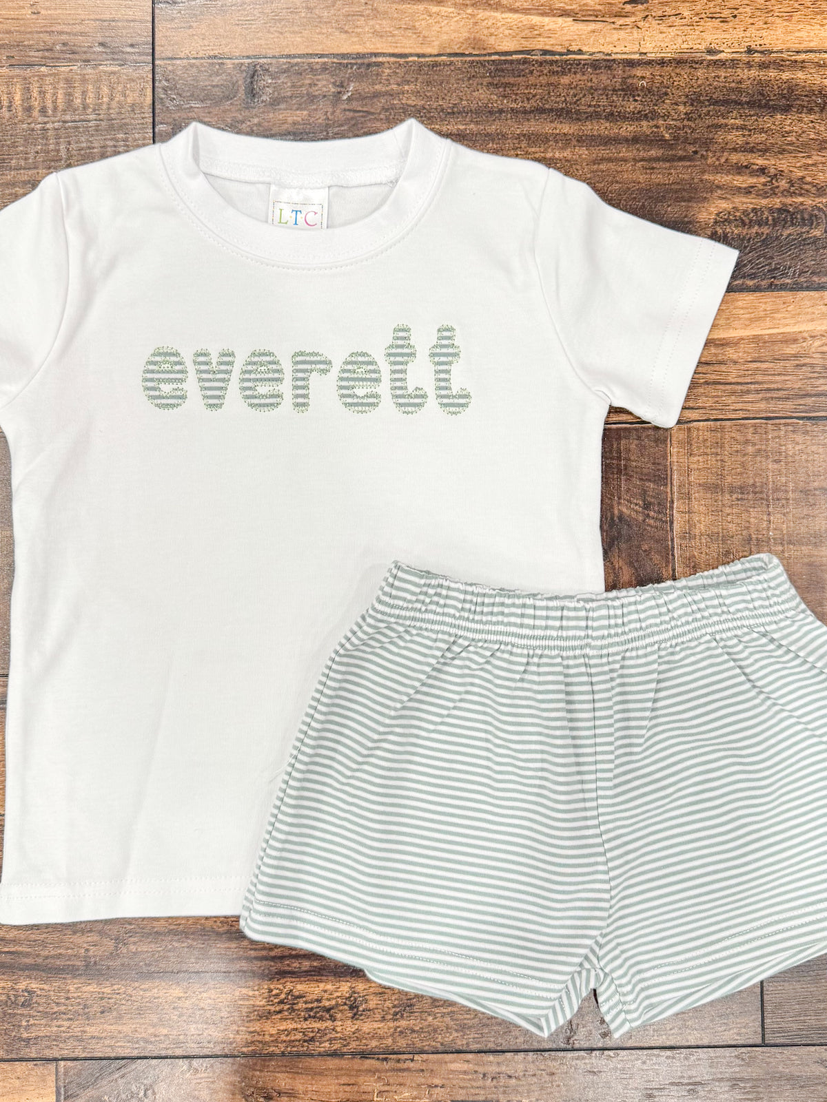 Sage Striped Short Set