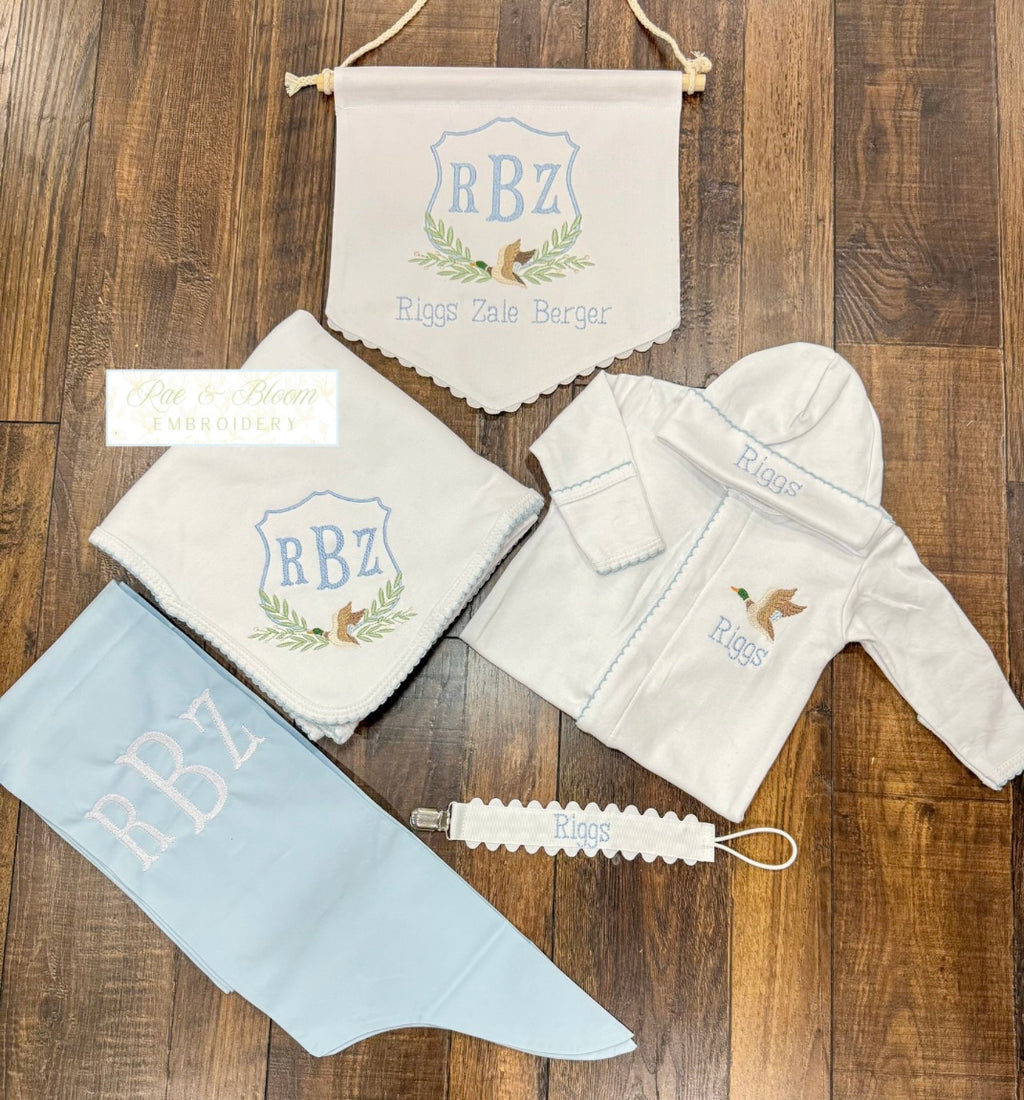 Blue Trim Baby Bundle