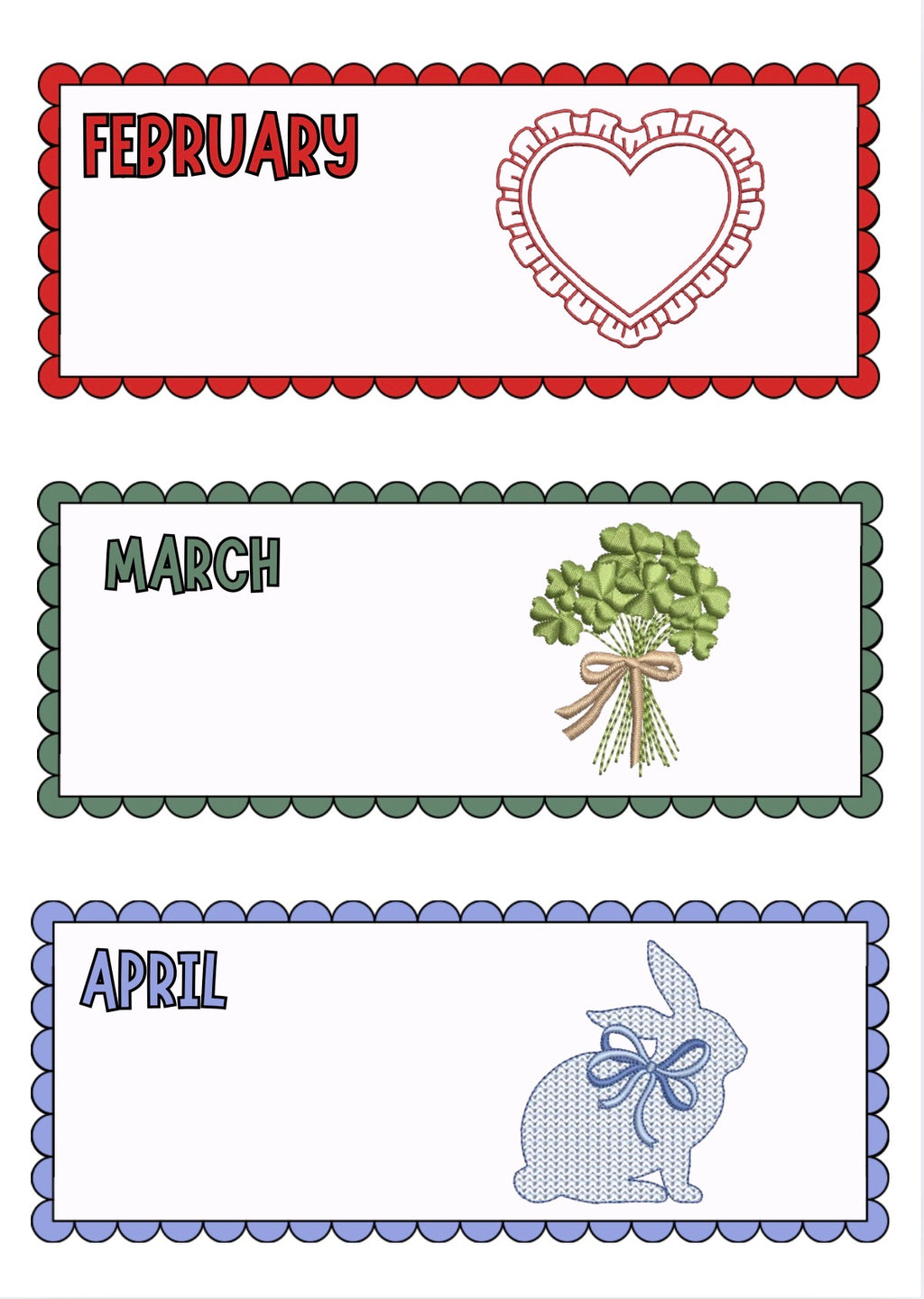 Embroidered Wreath Sash Subscription