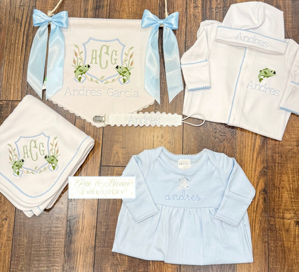 Blue Trim Baby Bundle