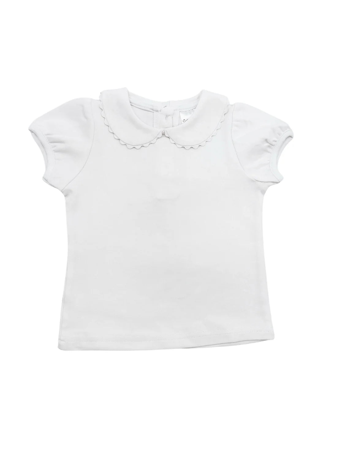 White Scallop Collar Tee