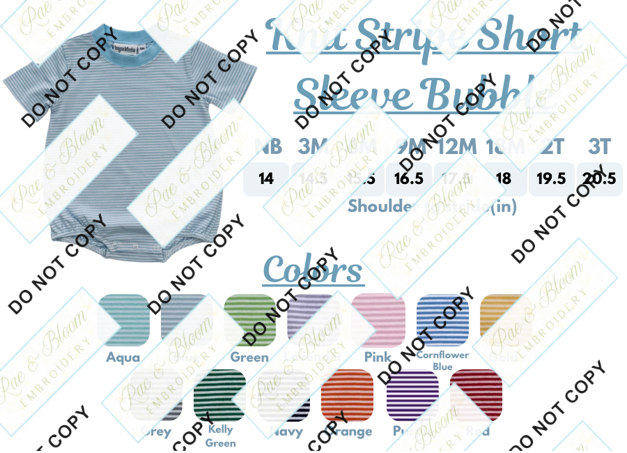 Knit Stripe Short Sleeve Bubble