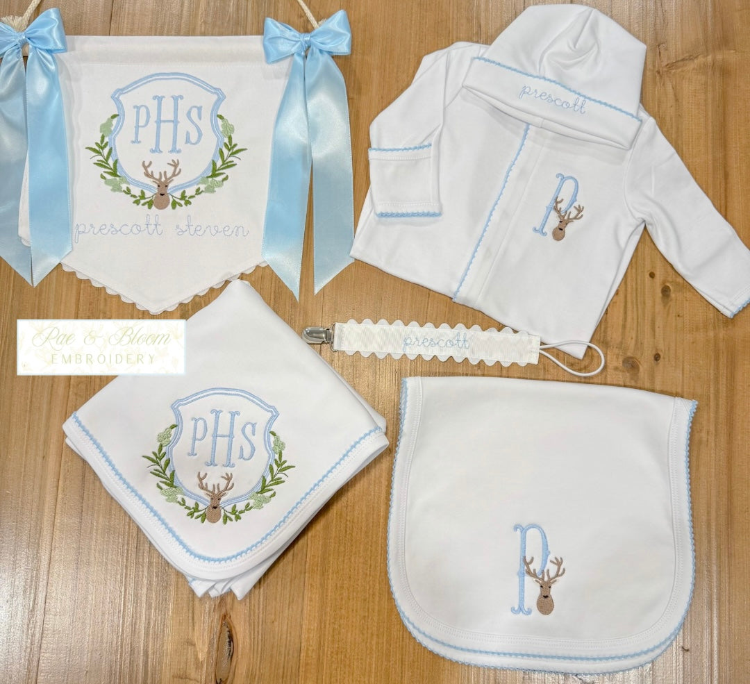 Blue Trim Baby Bundle