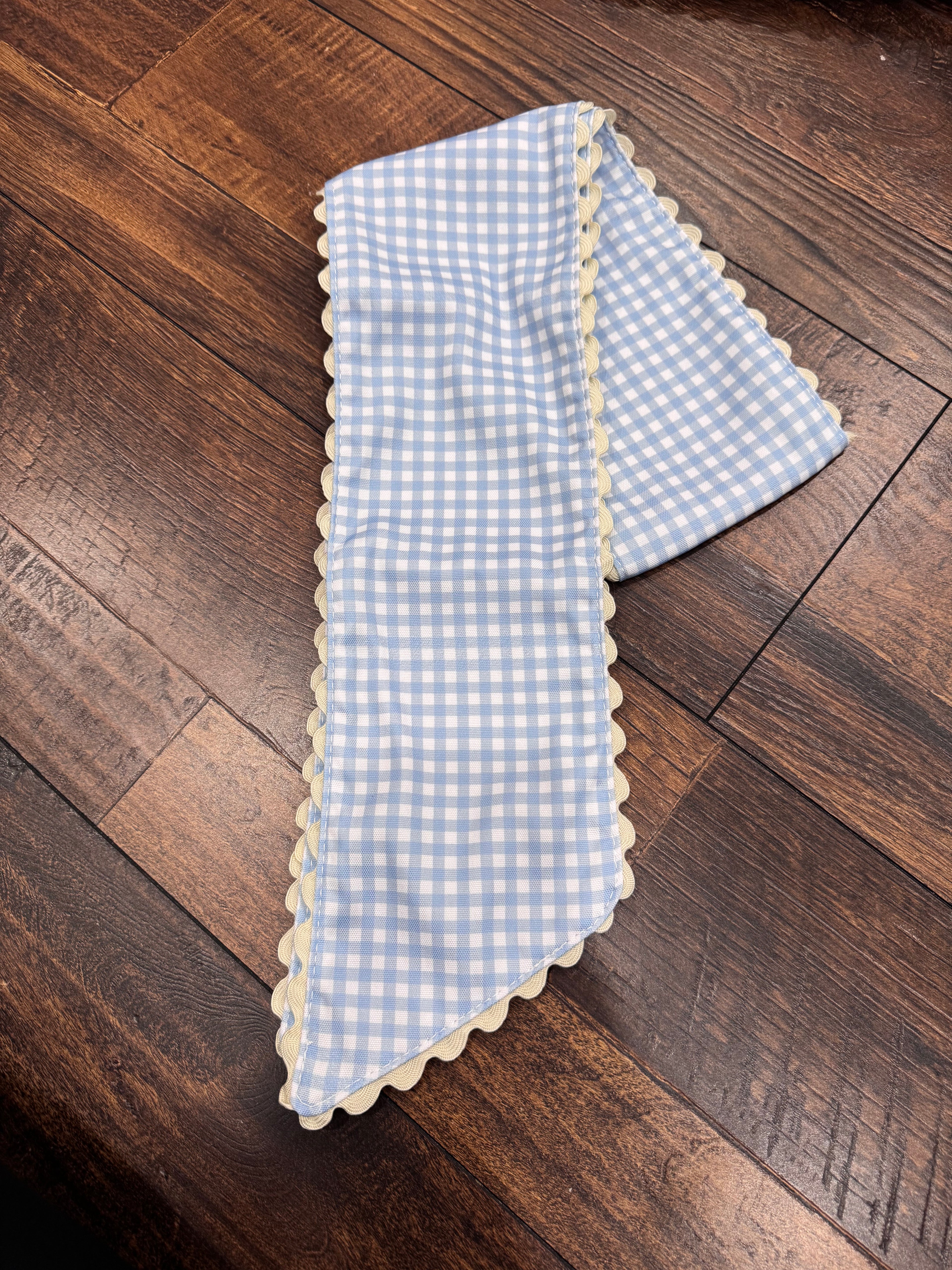 Blue Gingham Wreath Sash