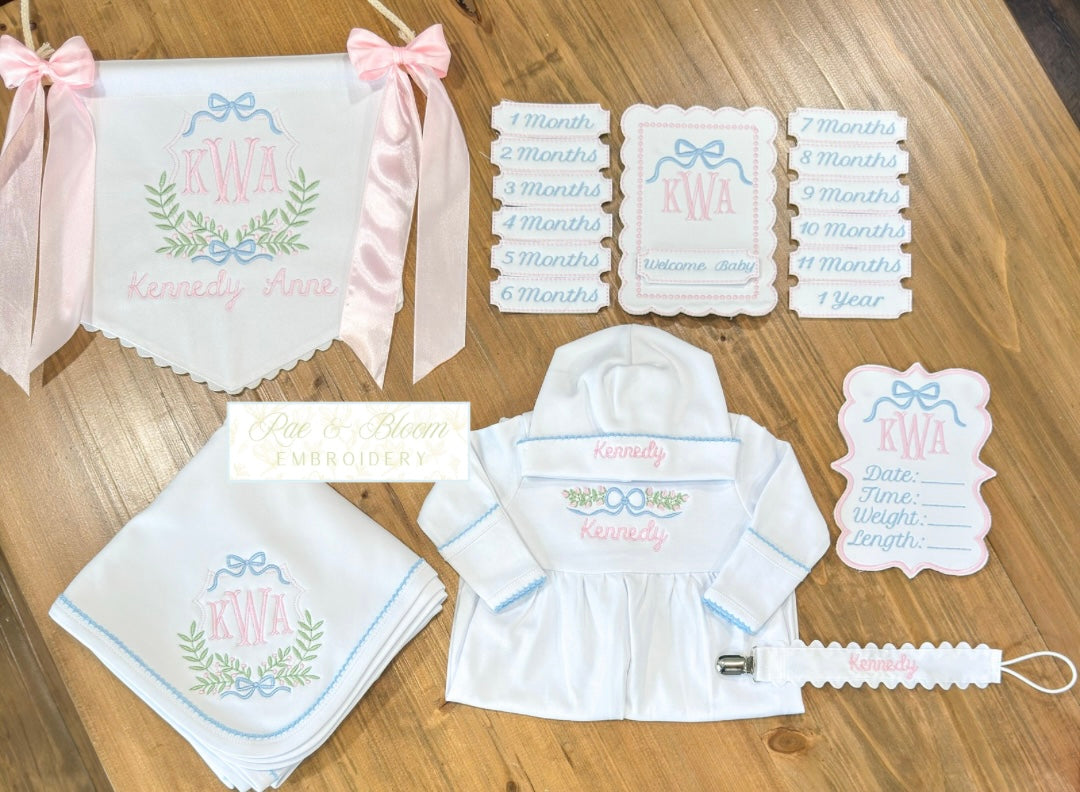 Blue Trim Baby Bundle