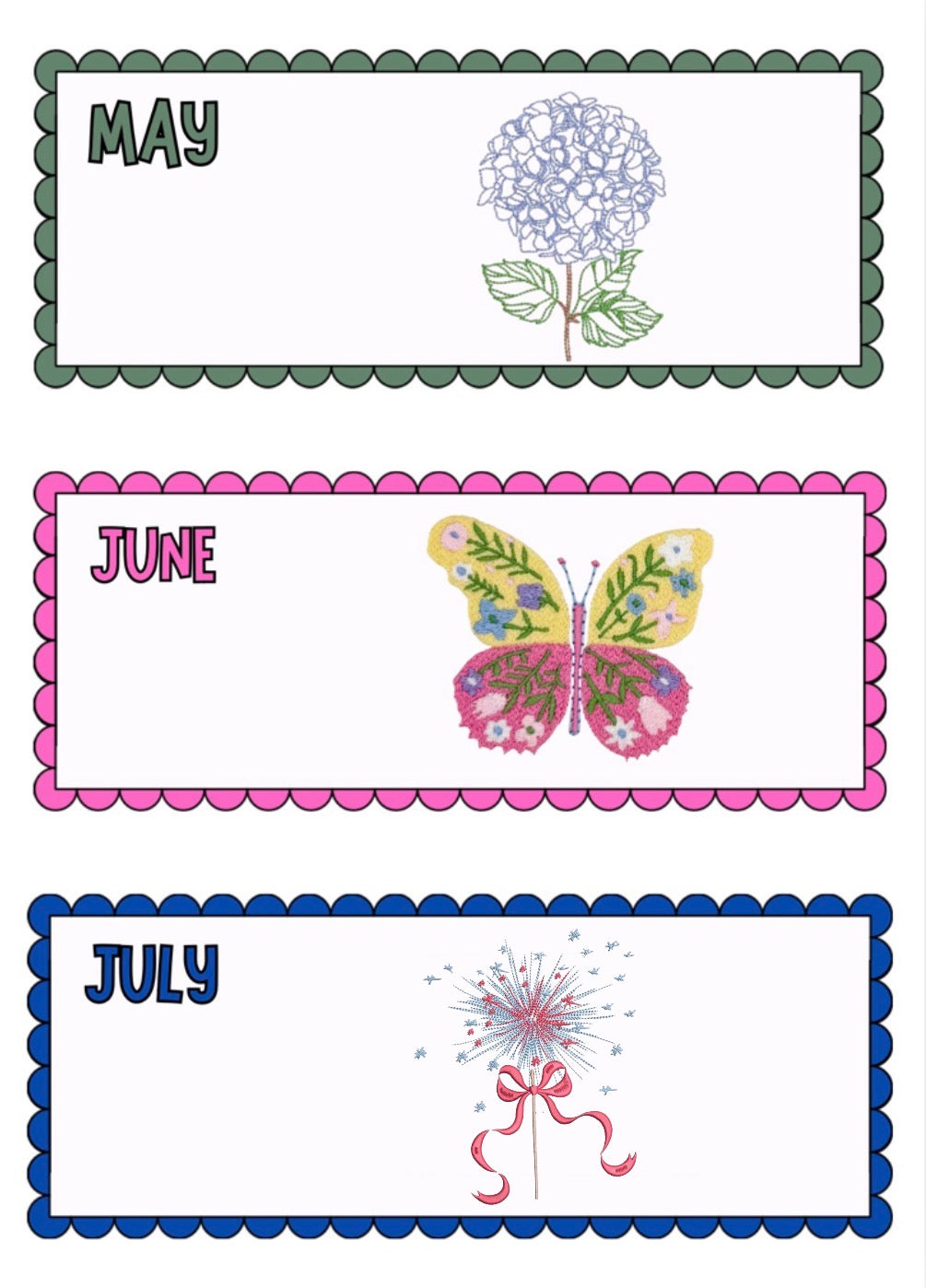 Embroidered Wreath Sash Subscription