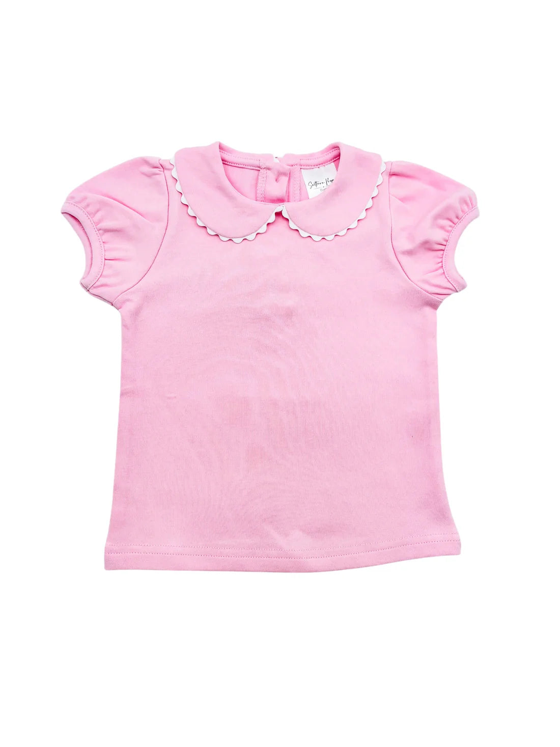 Pink Scallop Collar Tee