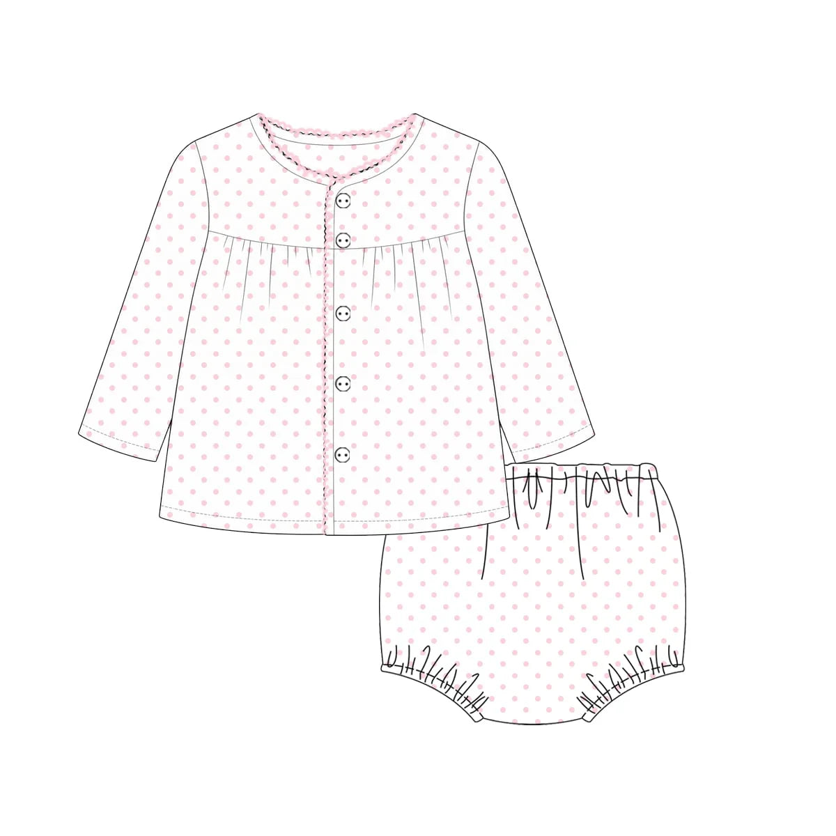 PRE-ORDER Girl Pink Bitty Dot Set