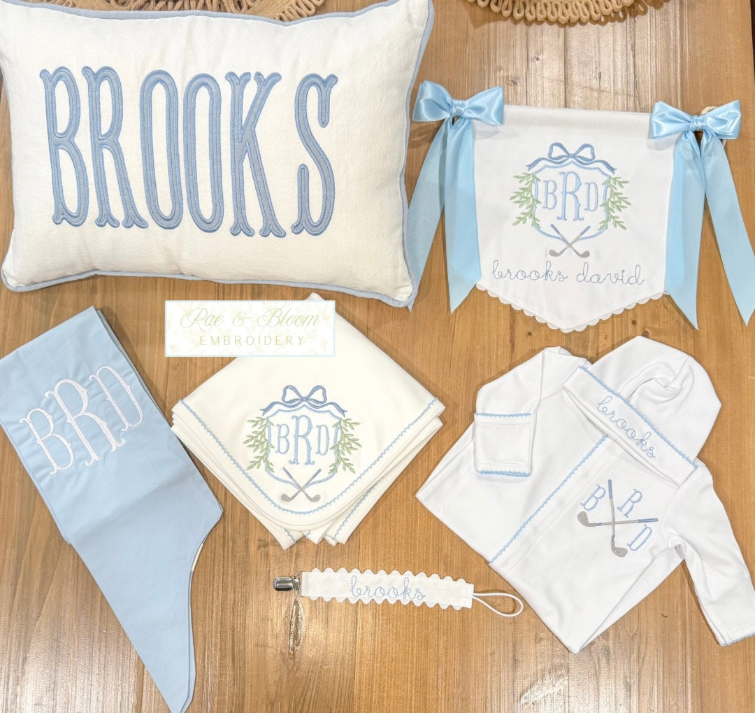 Blue Trim Baby Bundle