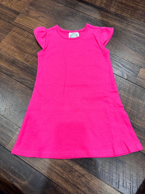 2T & 3T Pink Flutter Sleeve Dress
