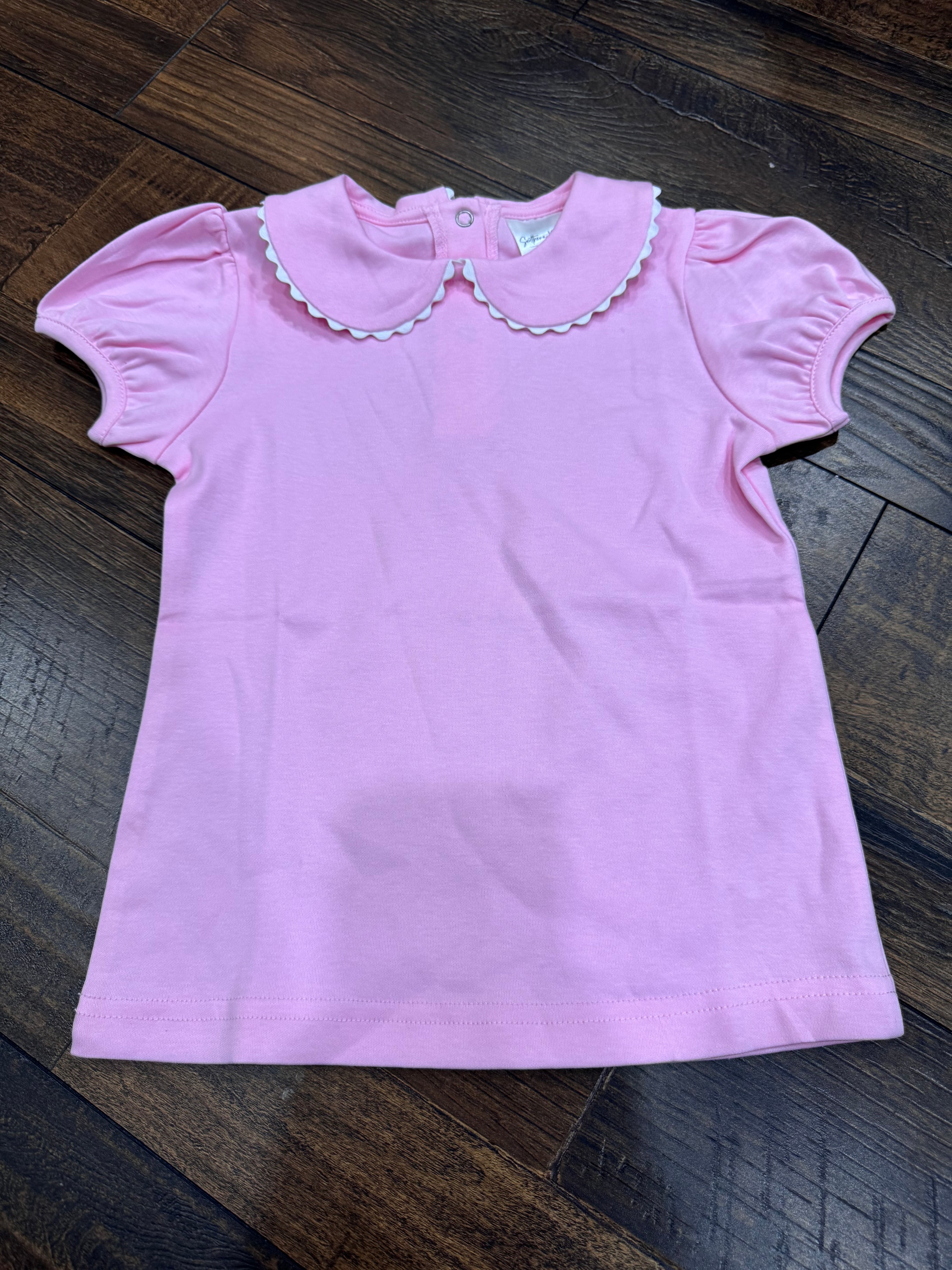 3T Pink Scallop Collar Tee