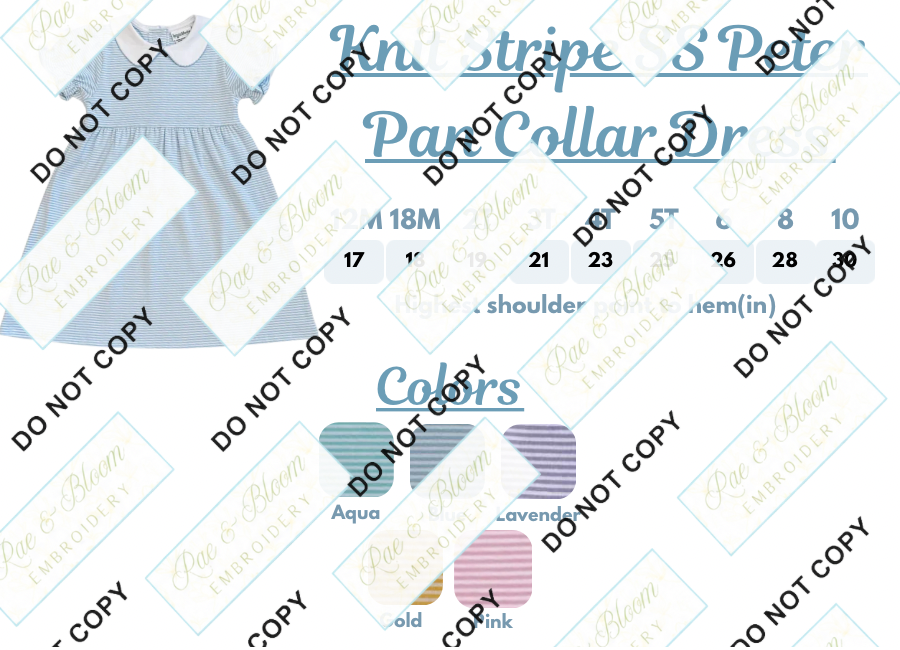 Knit Stripe SS Peter Pan Collar Dress