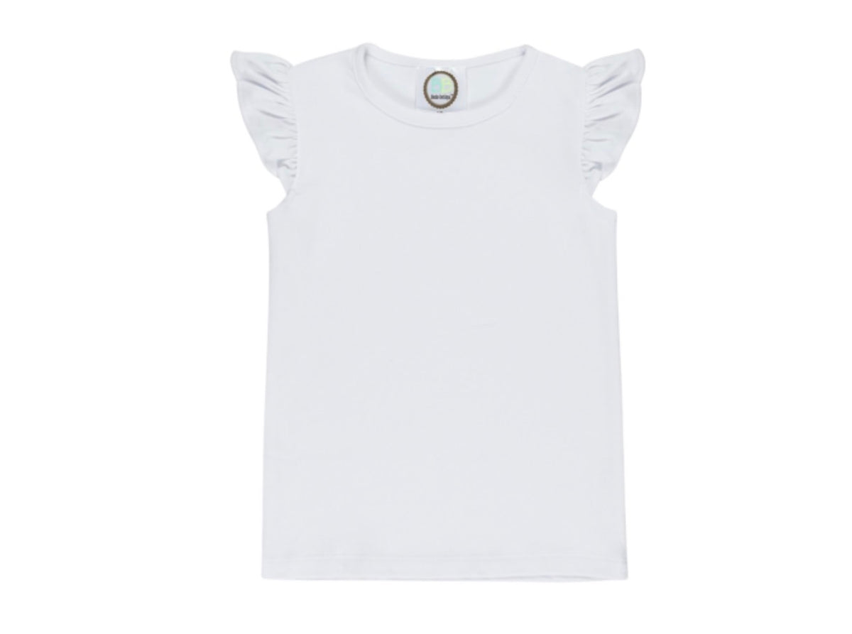 White Flutter Sleeve Tee