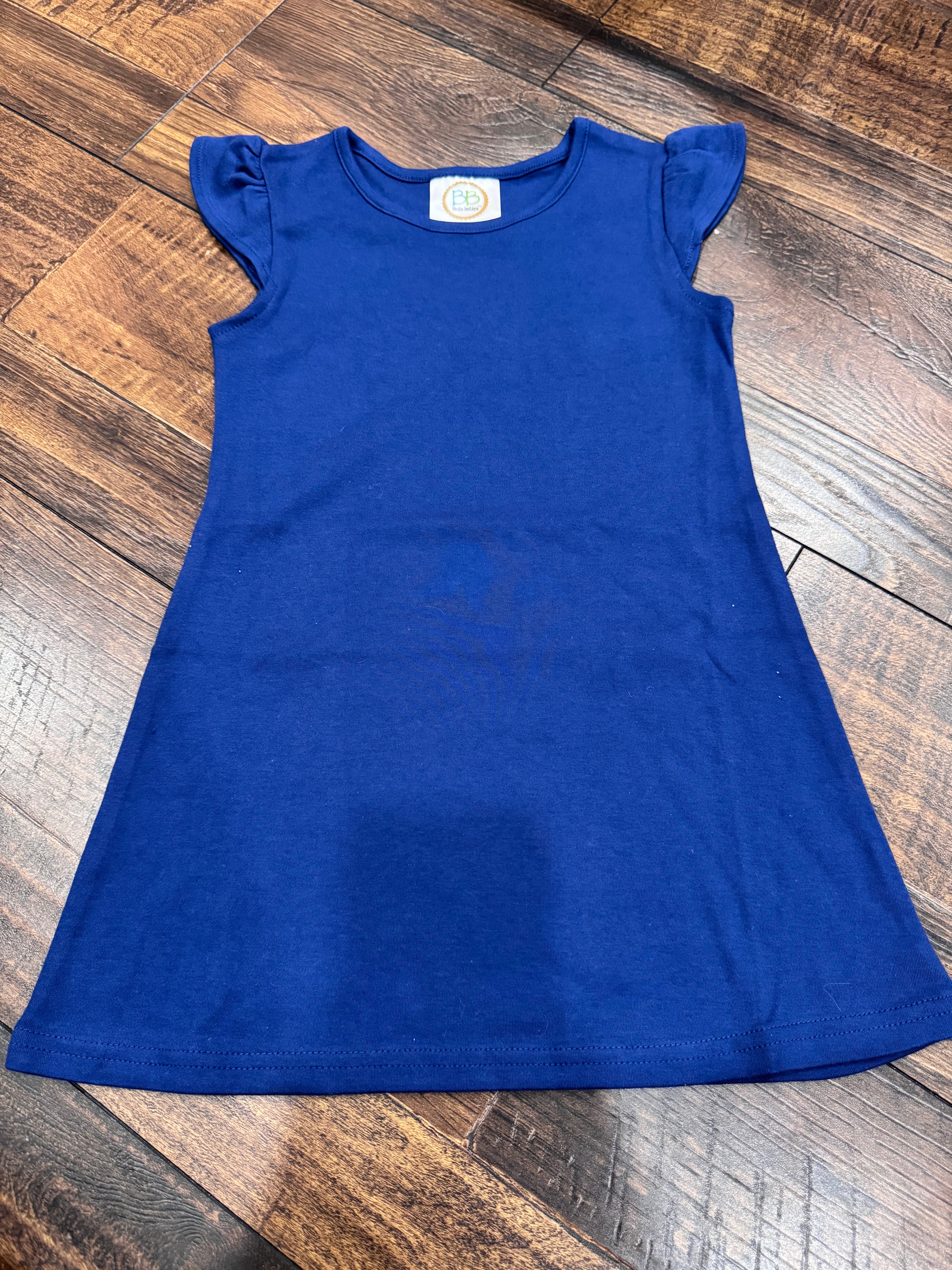 3T Navy Flutter Sleeve Dress