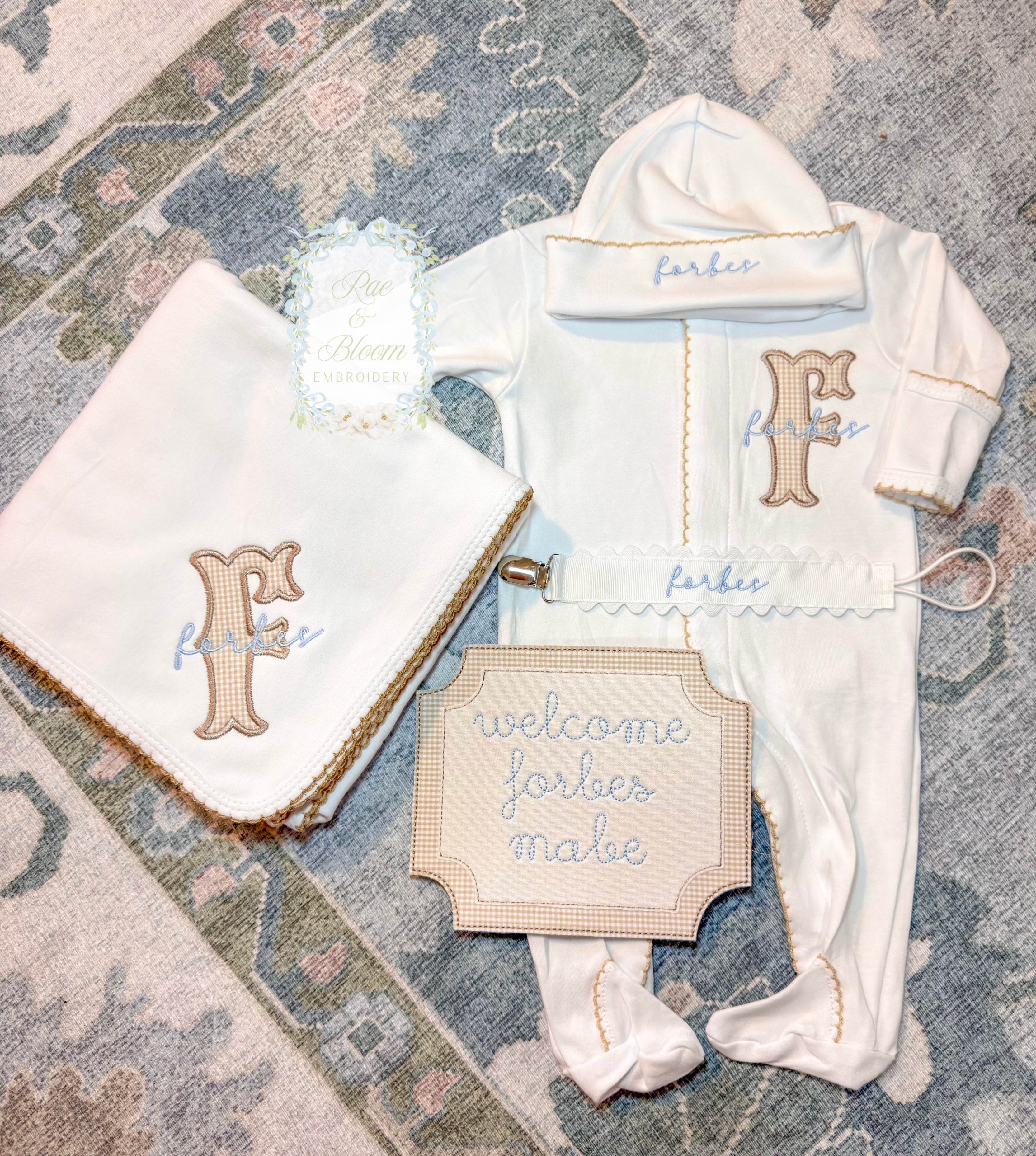 Tan Trim Baby Bundle