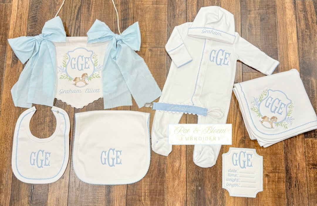 Blue Trim Baby Bundle