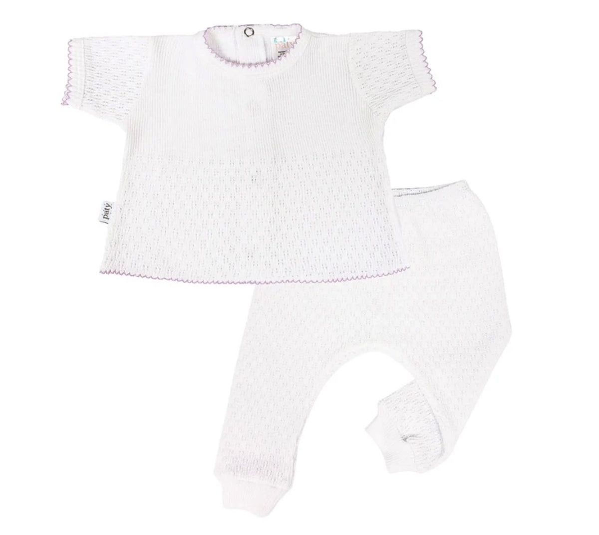 Colored Trim Short Sleeve Legging Set