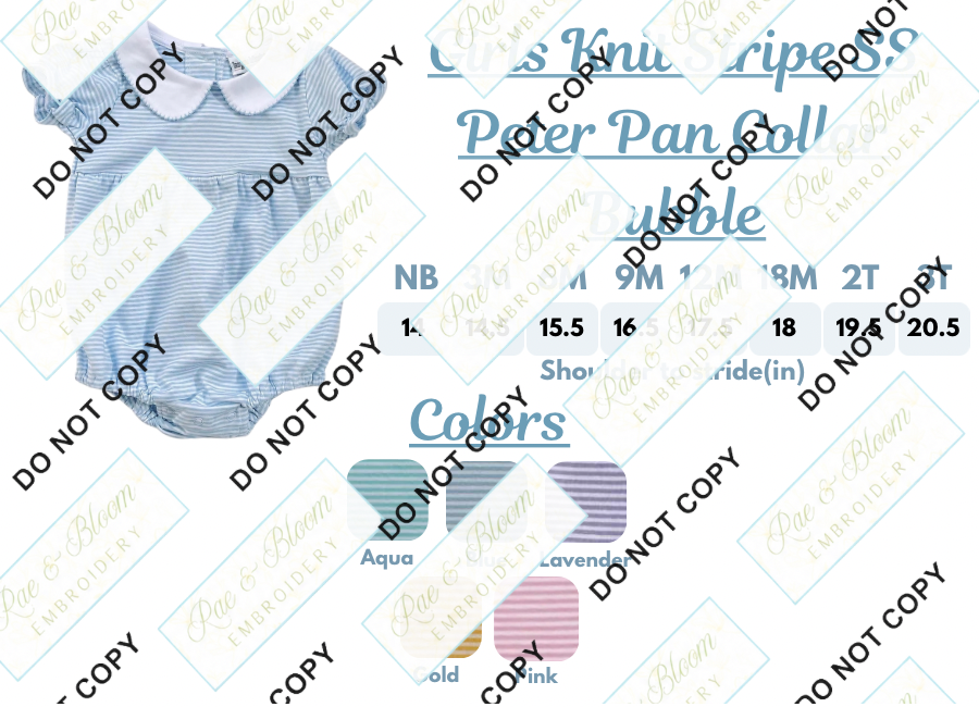 Girls Knit Stripe SS Peter Pan Collar Bubble