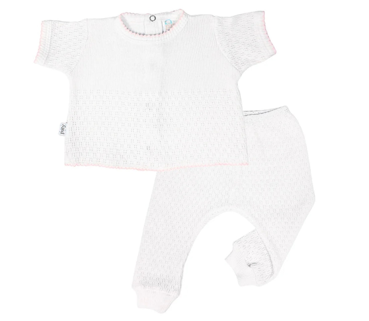 Colored Trim Short Sleeve Legging Set
