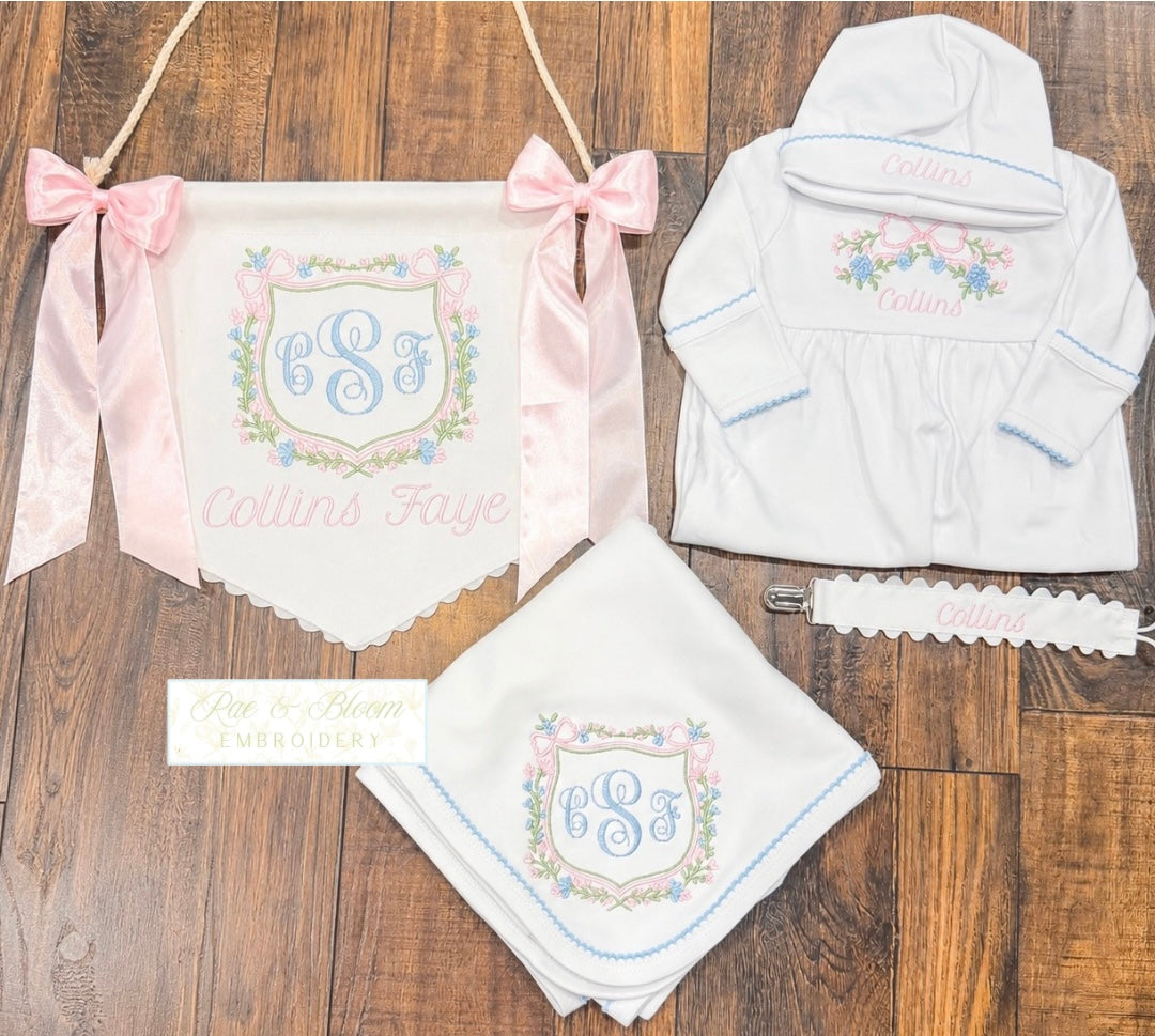 Blue Trim Baby Bundle