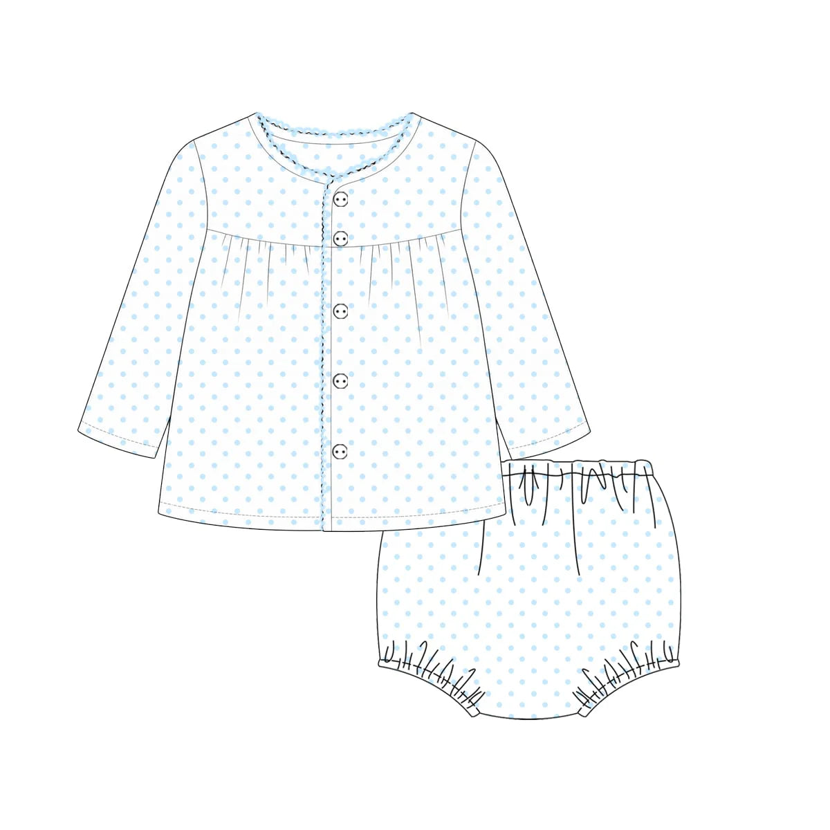PRE-ORDER Girl Blue Bitty Dot Set