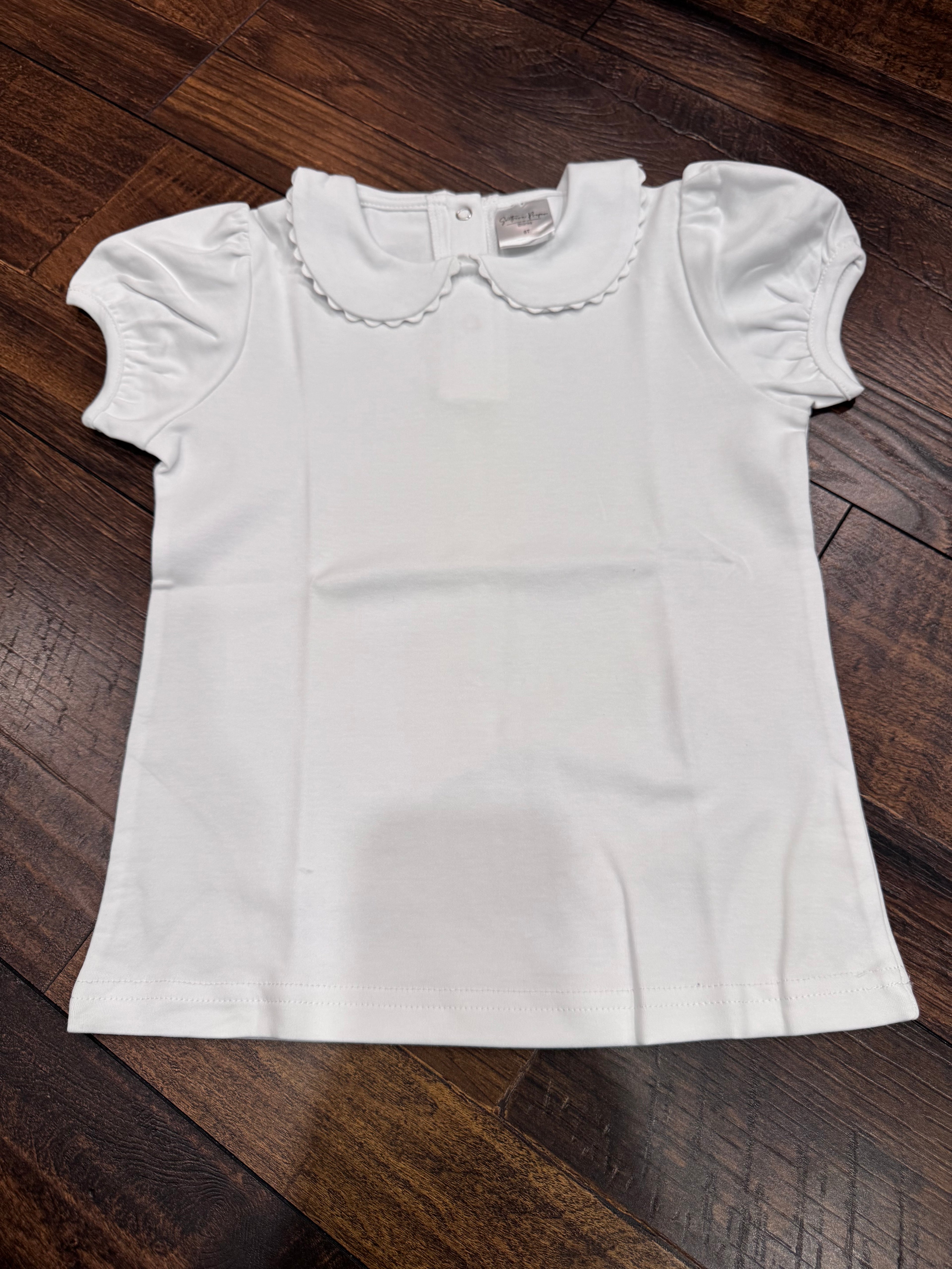 5T White Scallop Collar Tee