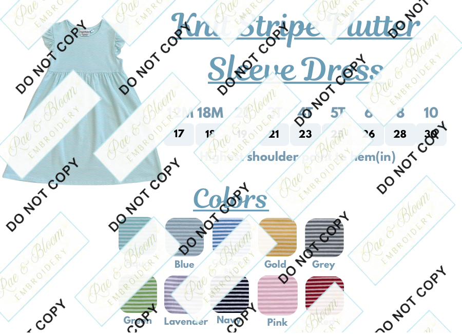Knit Stripe Flutter Sleeve Dress