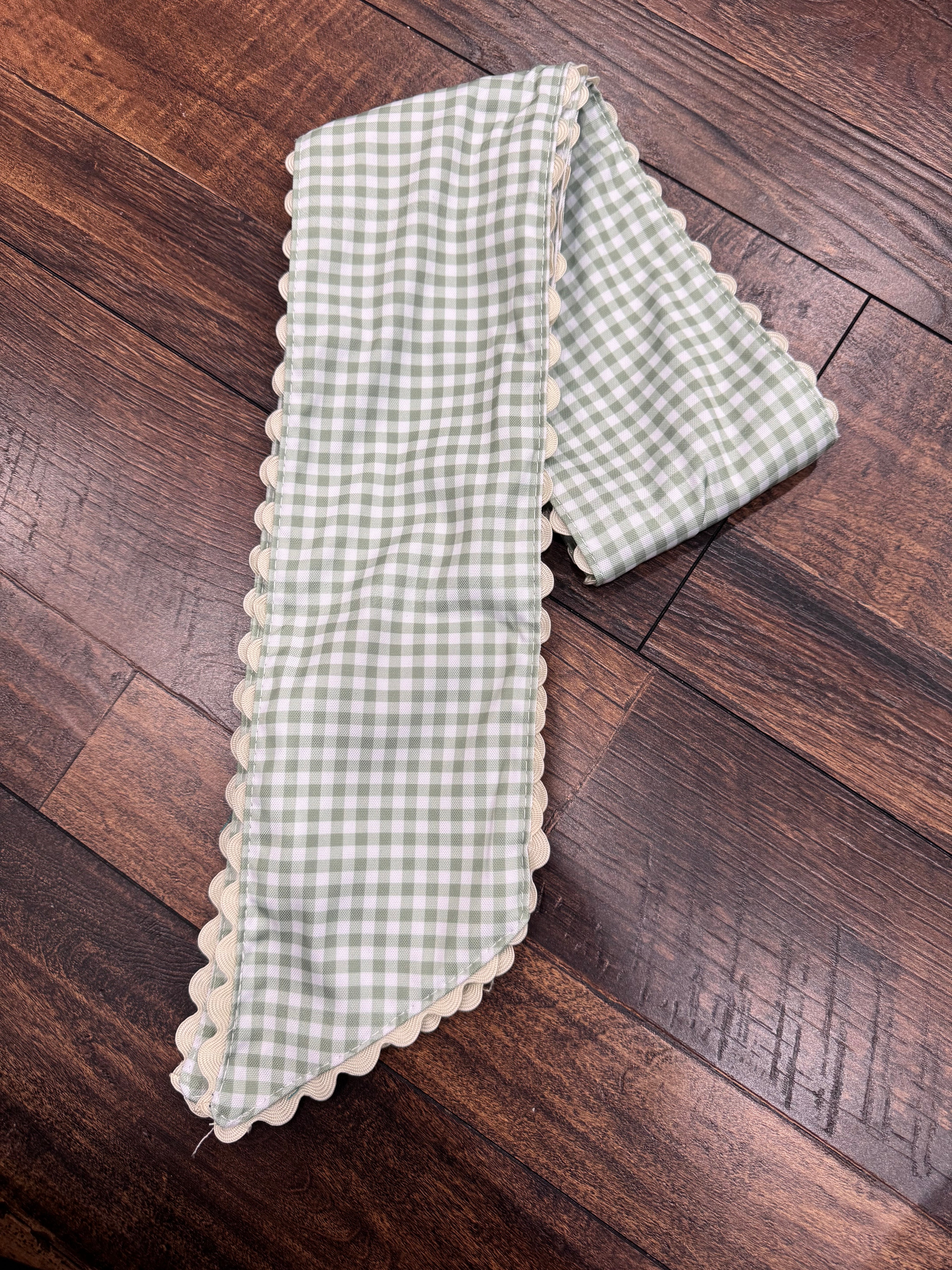Sage Gingham Wreath Sash