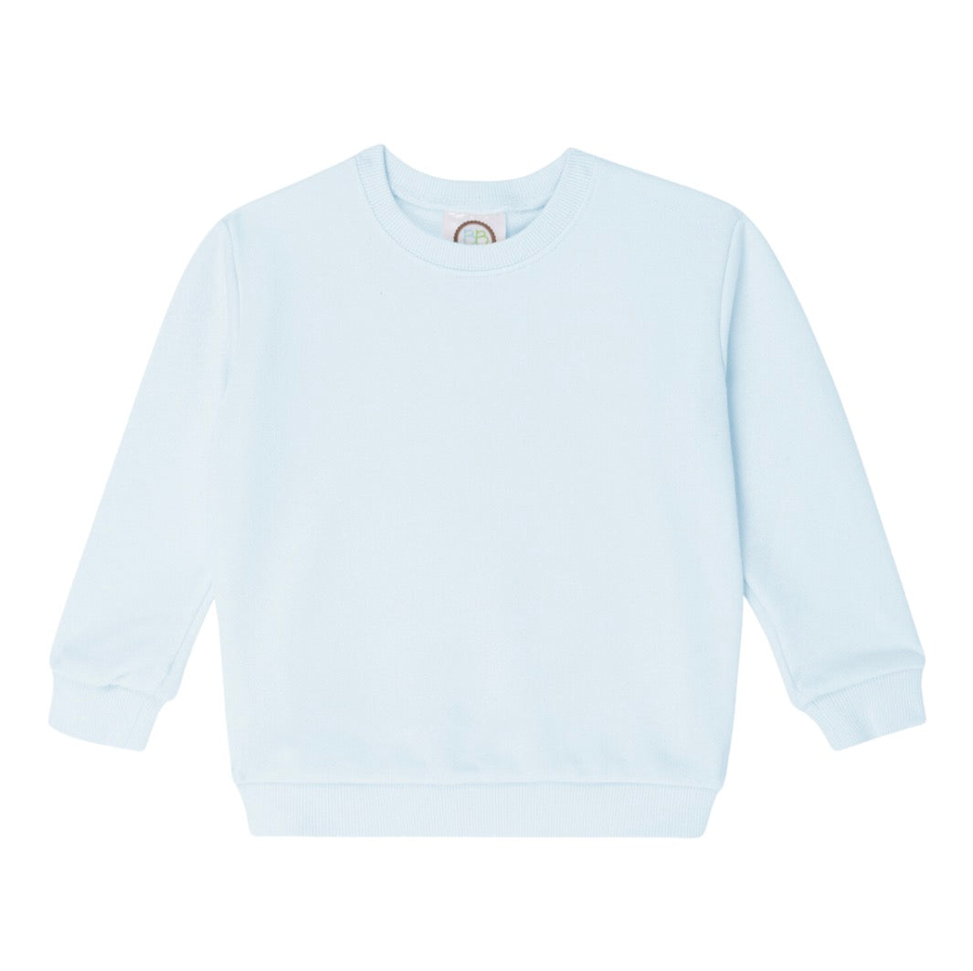 Pink Gingham Bow on Blue Sweatshirt