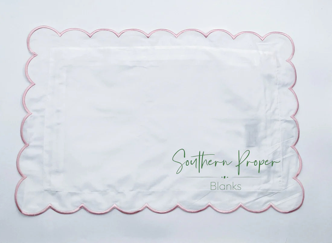 Pink Scallop Pillow (includes insert)