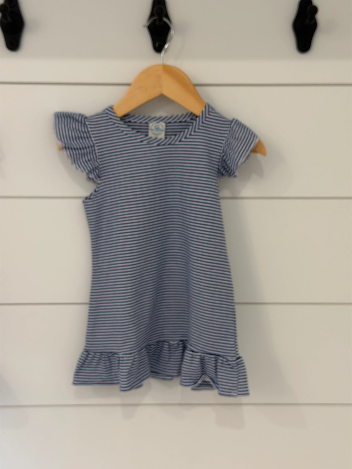 Flutter Sleeve Stripe Dress